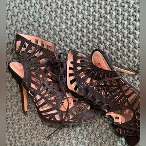 Betsey Johnson Black Lace up heels